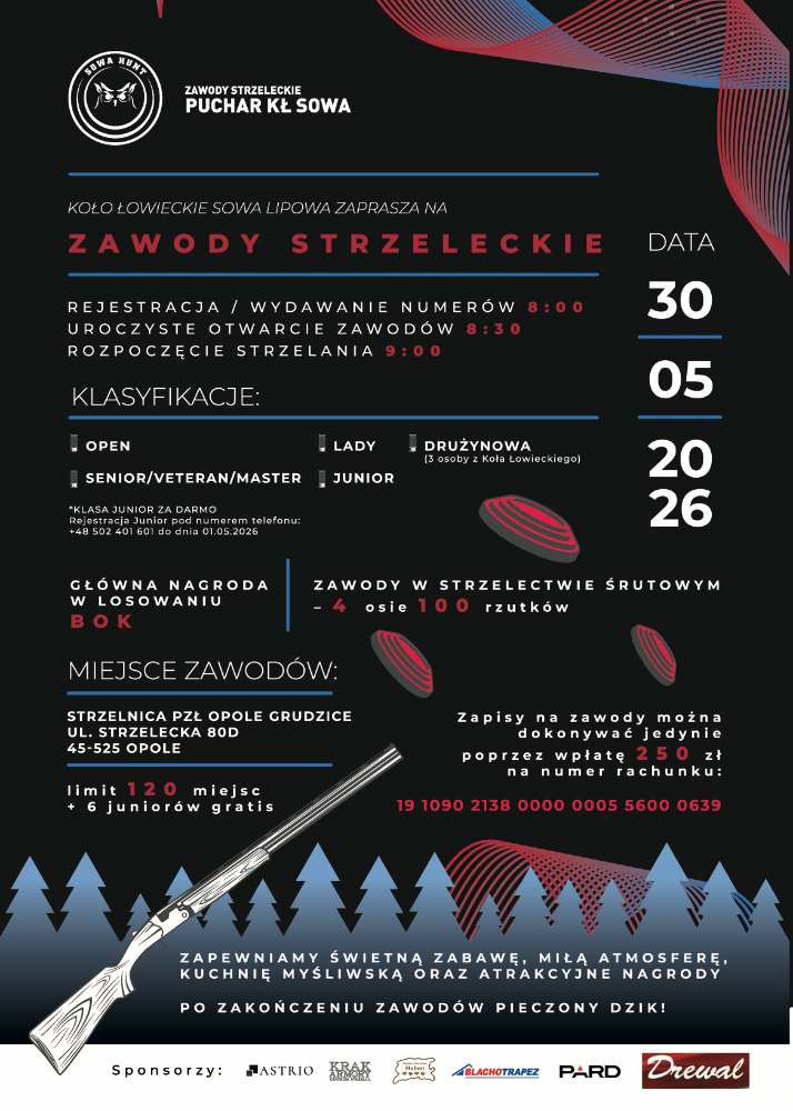 Zawody Strzeleckie - Puchar KL SOWA - Strzelectwo śrutowe (Maj 2026)